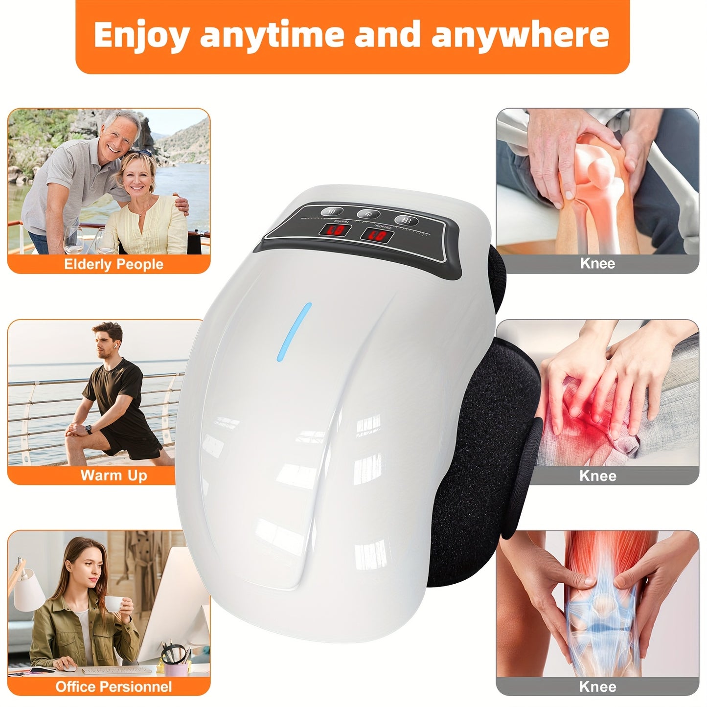 Cordless Heated Knee Massager with Vibration