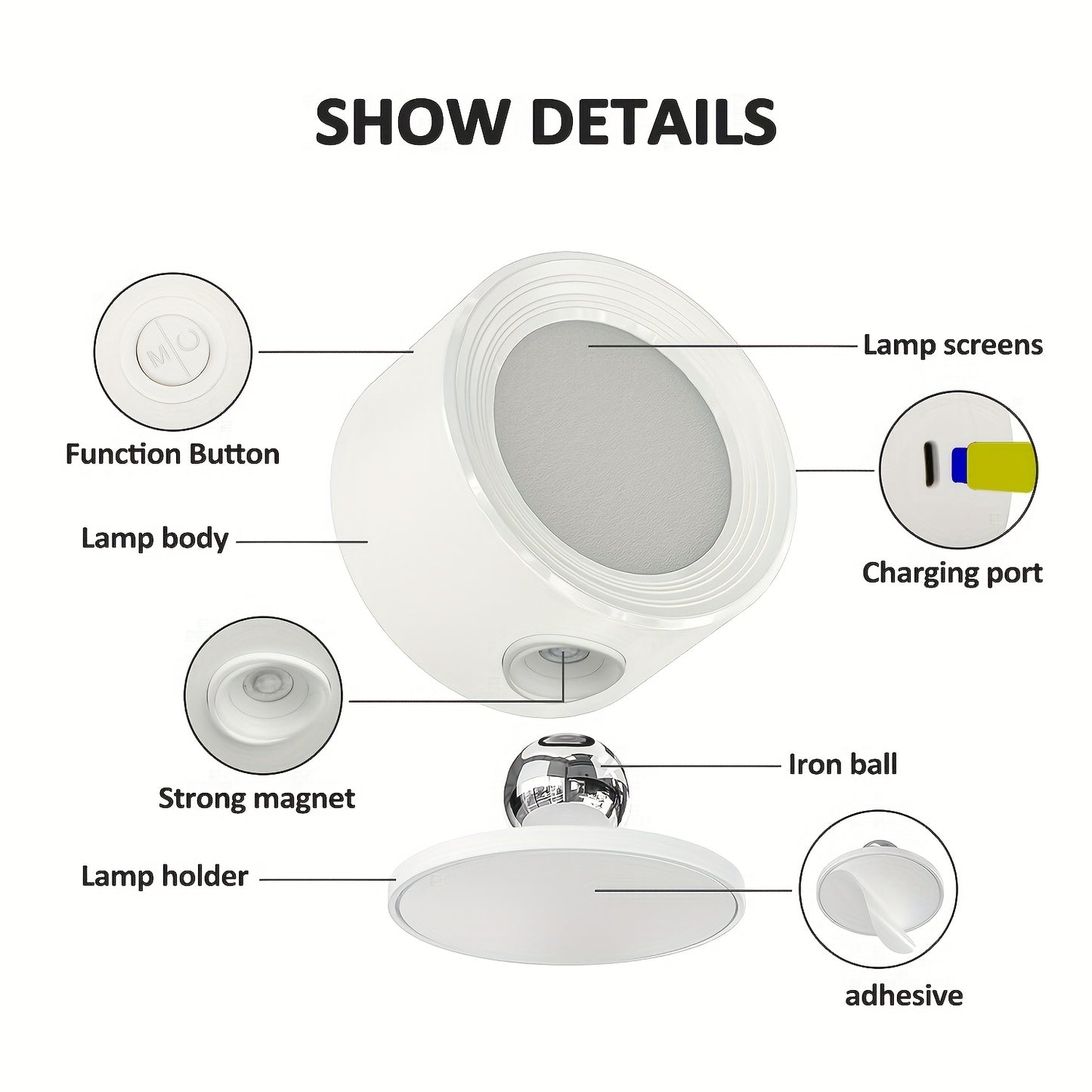 Rechargeable Wireless LED Wall Light with Remote