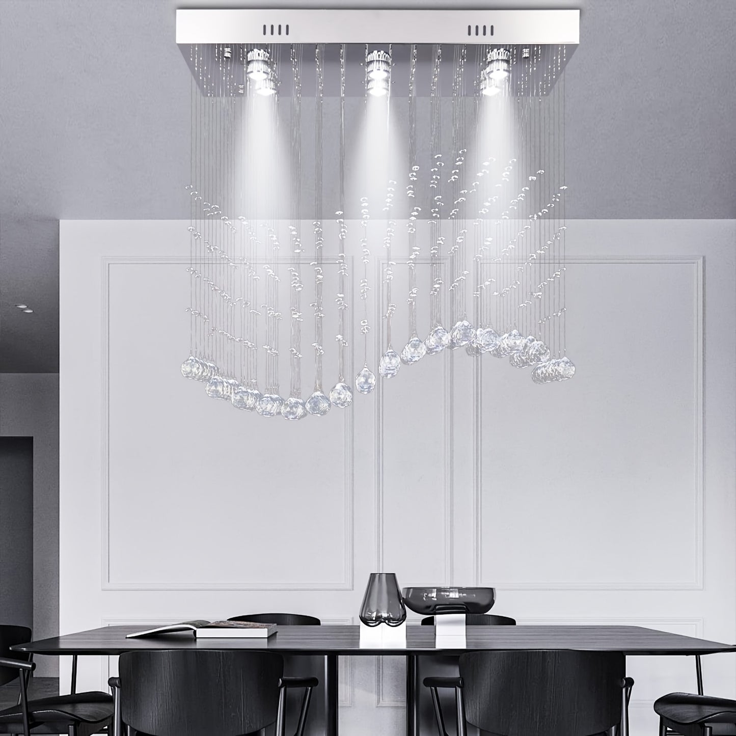 Modern Crystal Chandelier Flush Mount Ceiling Light