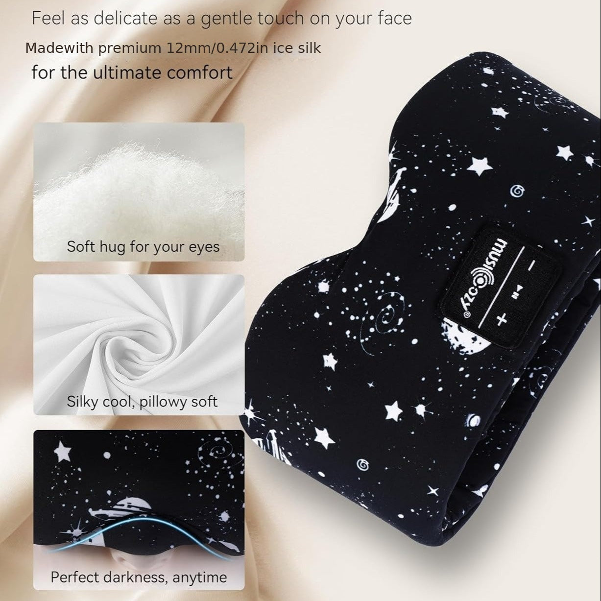 Wireless Sleep Mask Headphones with Adjustable Eye Cover
