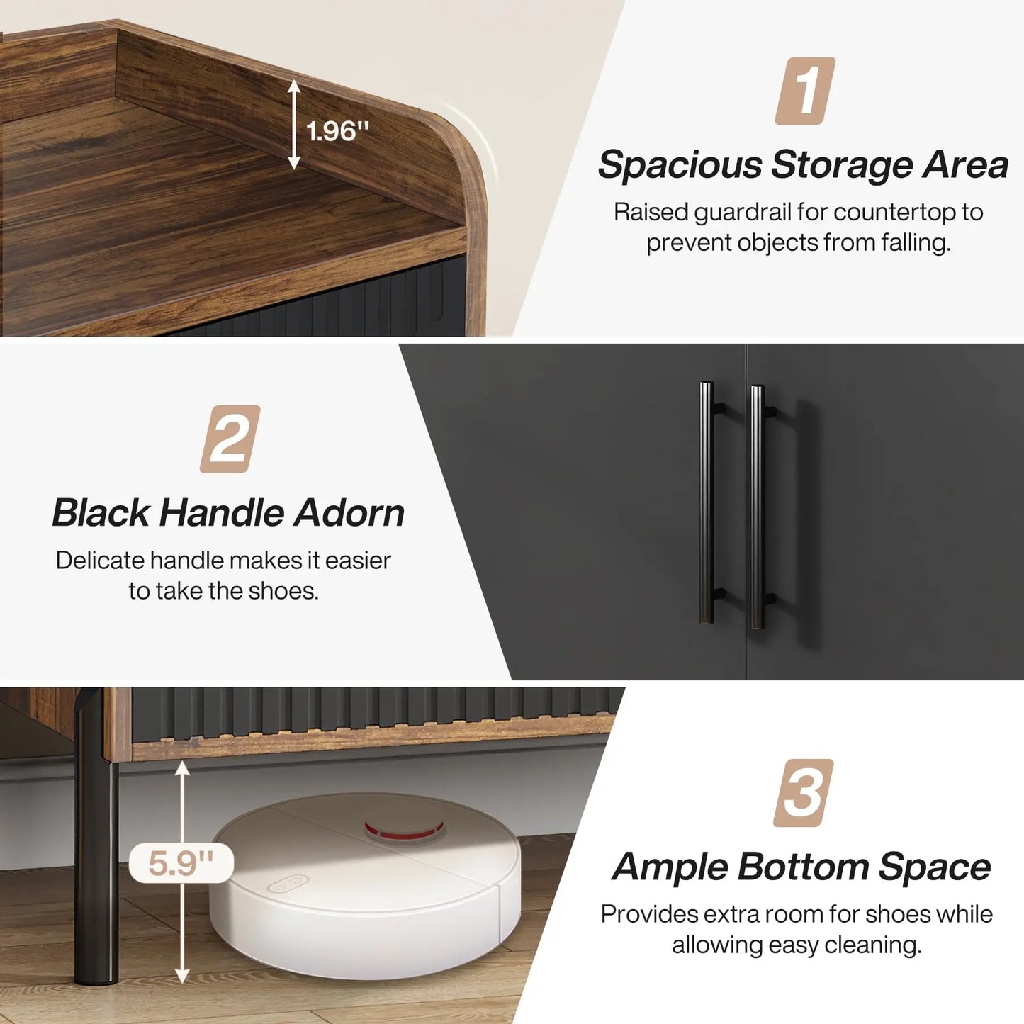 Modern 6-Tier Shoe Cabinet with Doors & Adjustable Shelves for 30 Pairs