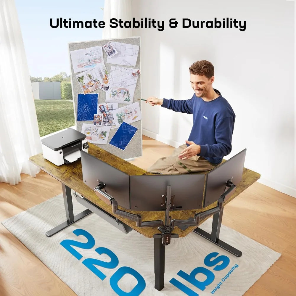 **Electric Adjustable L Shaped Computer Desk**
