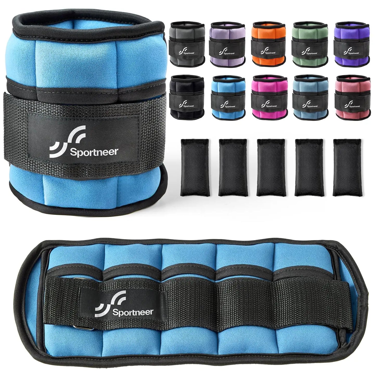 Sportneer Adjustable Ankle Weights Set for Fitness and Training