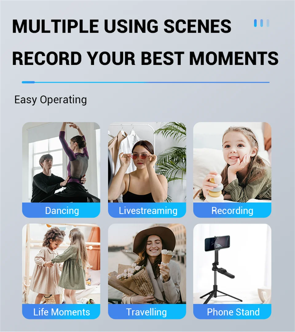 Wireless Selfie Stick Tripod with LED Light