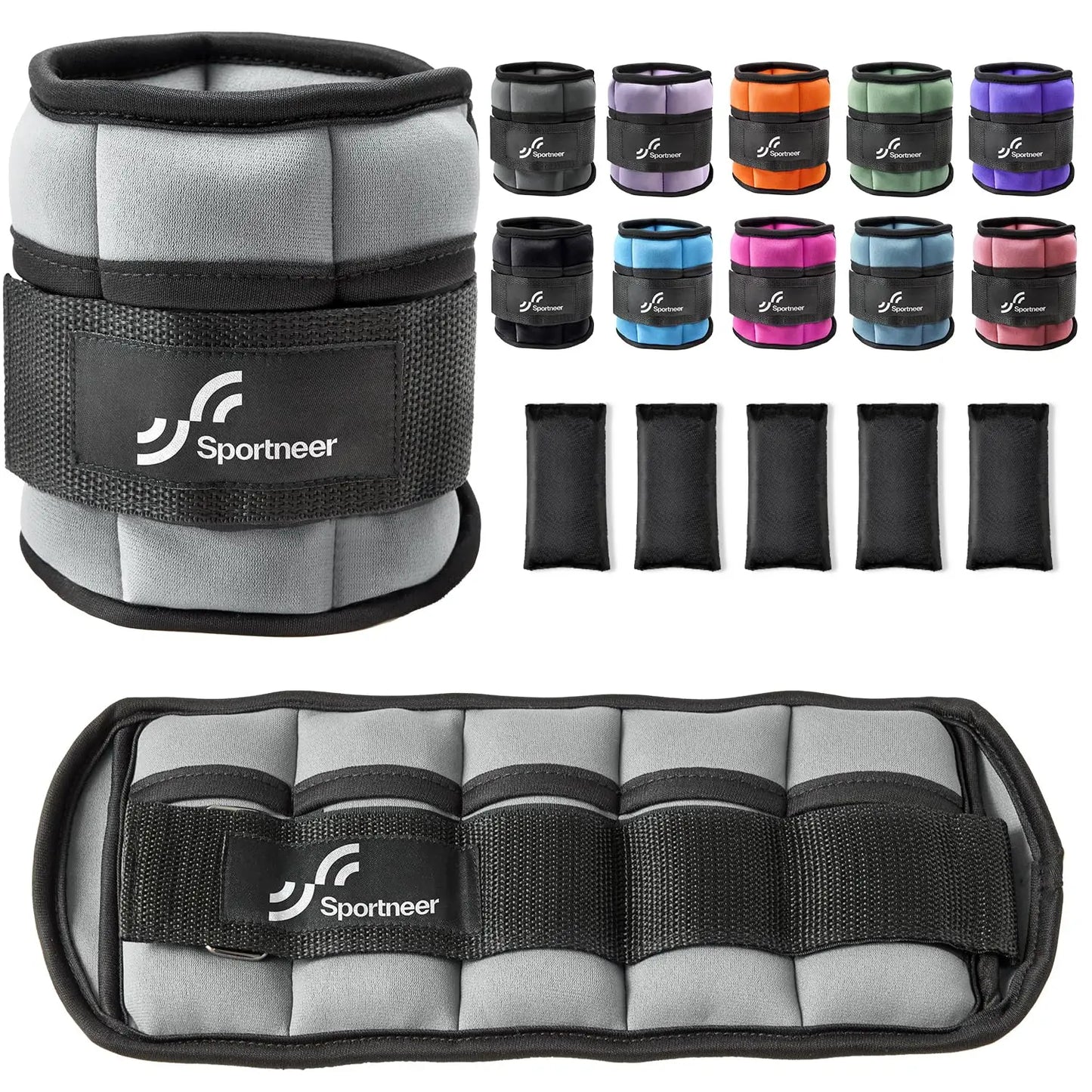 Sportneer Adjustable Ankle Weights Set for Fitness and Training