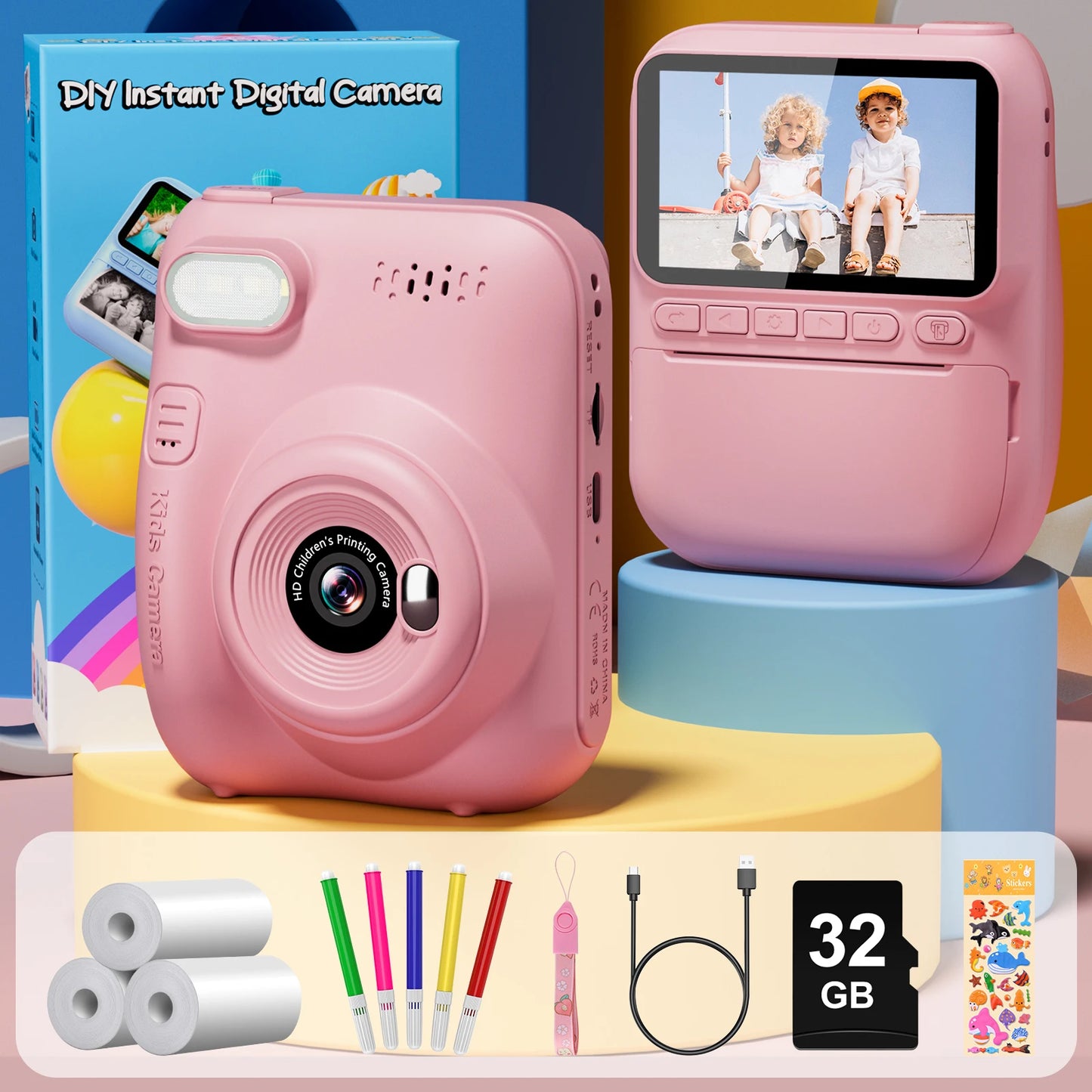 Kids Instant Print Digital Camera 1080P