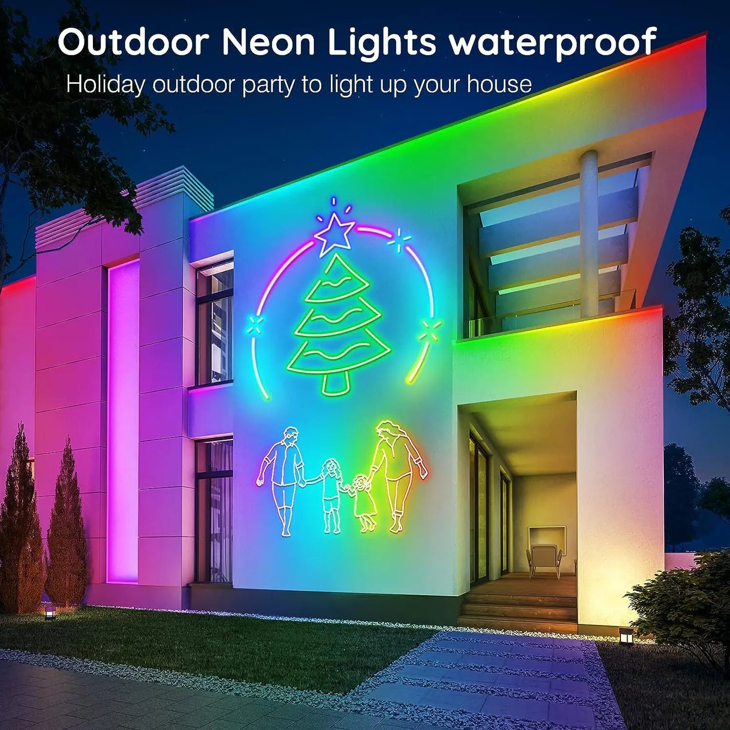 Smart RGB Neon LED Strip Lights – Waterproof, Music Sync, App & Remote Control