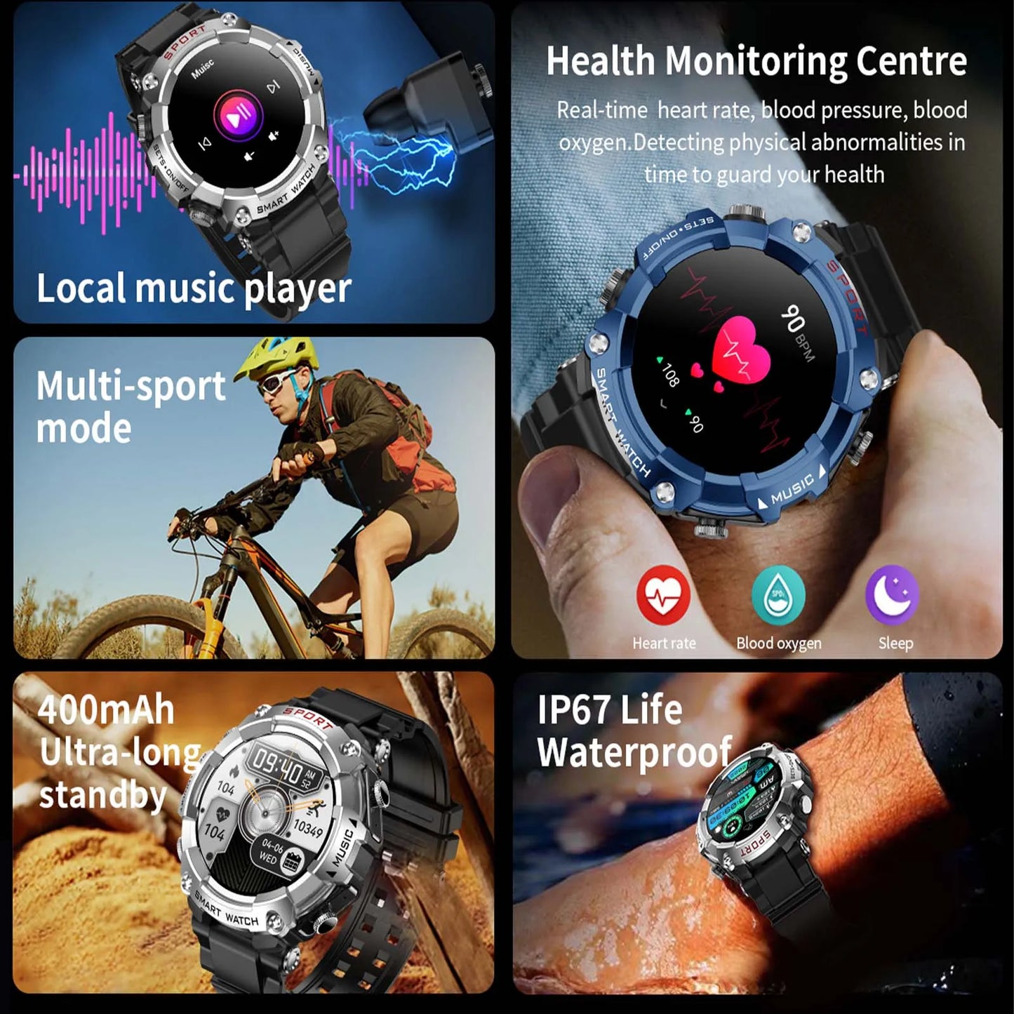 EIGIIS Smart Watch with AMOLED Display and Bluetooth Earbuds