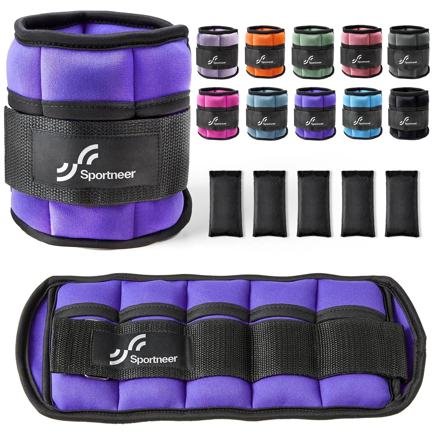 Sportneer Adjustable Ankle Weights Set for Fitness and Training