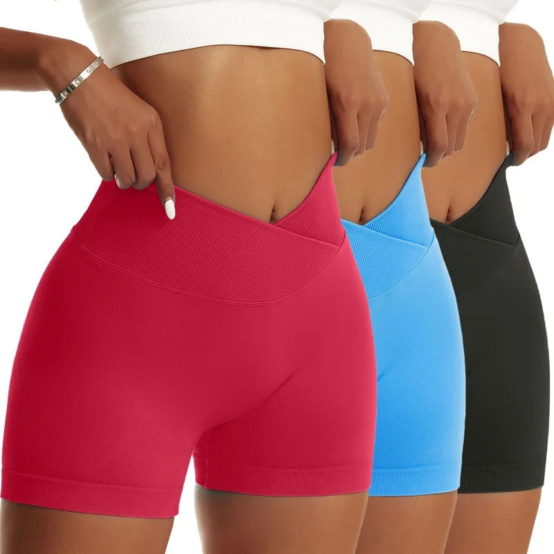 High Waist Scrunch Butt Yoga Shorts Set