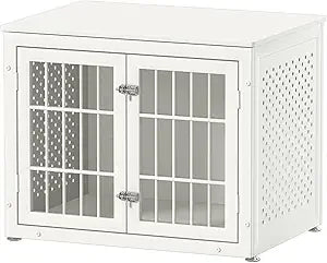 Steel Frame Dog Crate with End Table Design