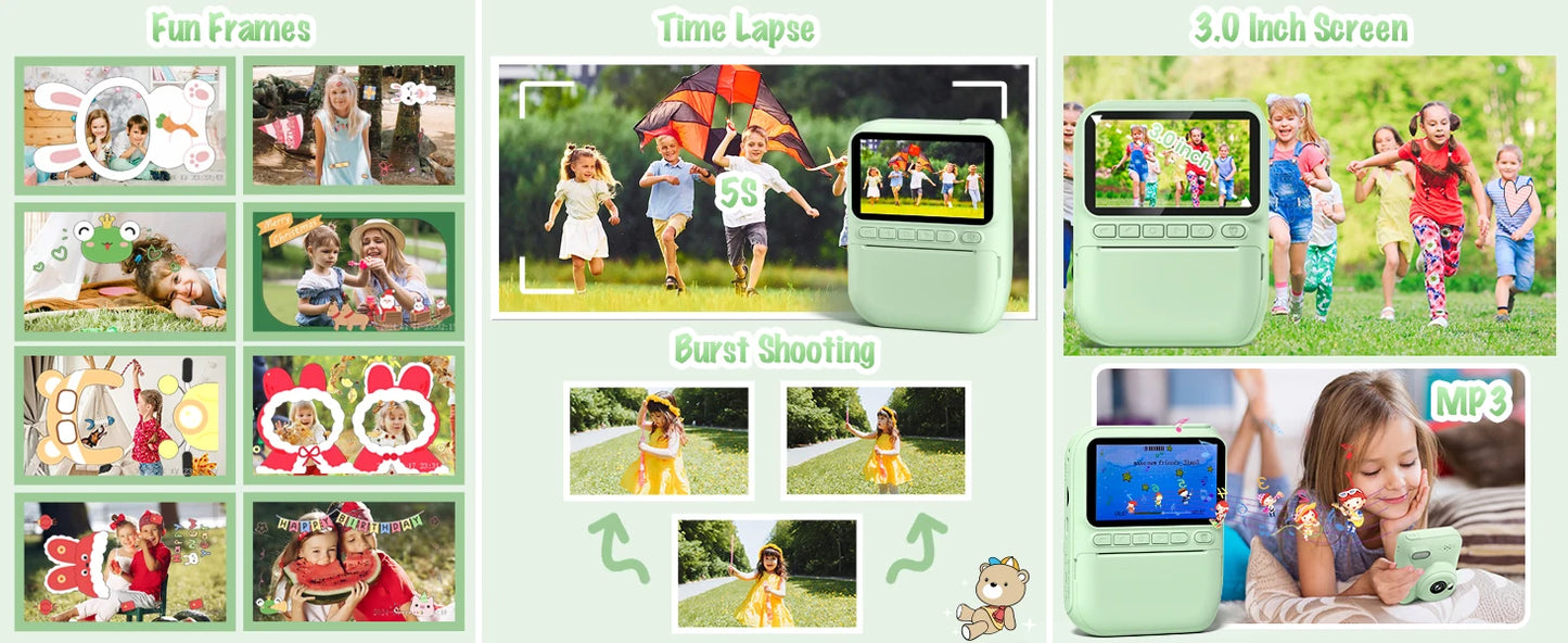 Kids Instant Print Digital Camera 1080P
