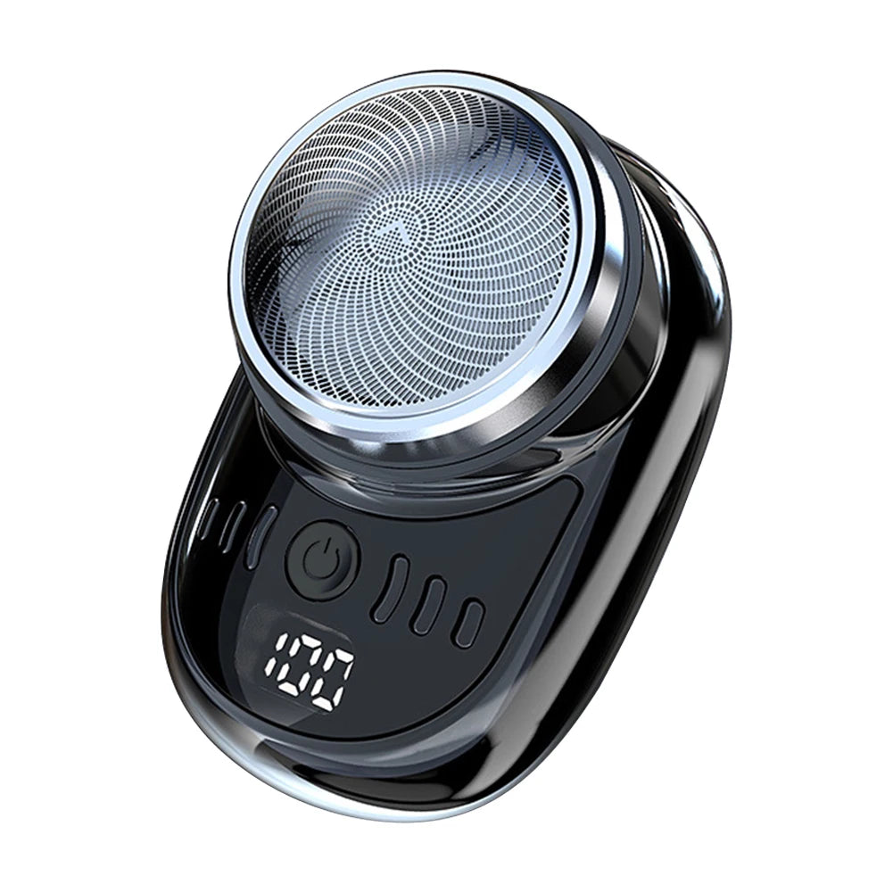 Mini Electric Travel Shaver for Men – USB Rechargeable Beard & Face Trimmer with Digital Display