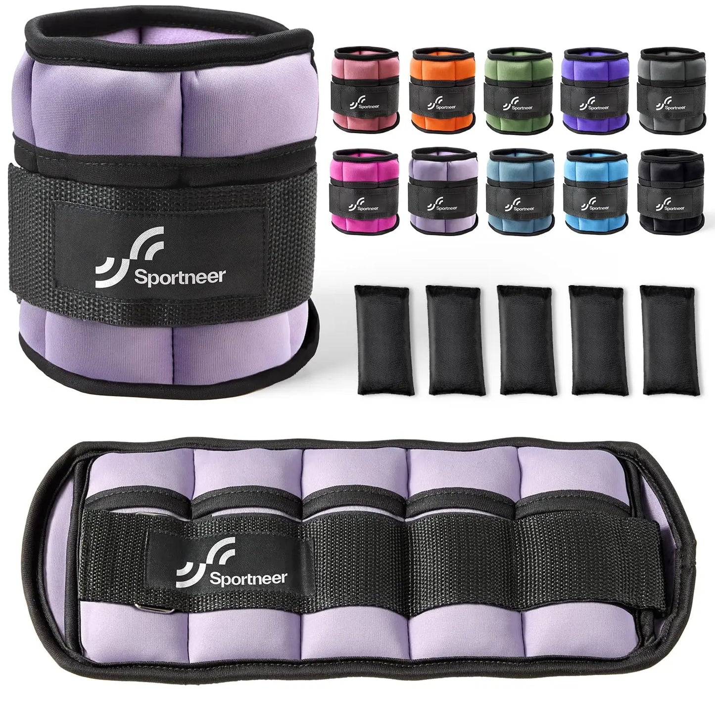 Sportneer Adjustable Ankle Weights Set for Fitness and Training