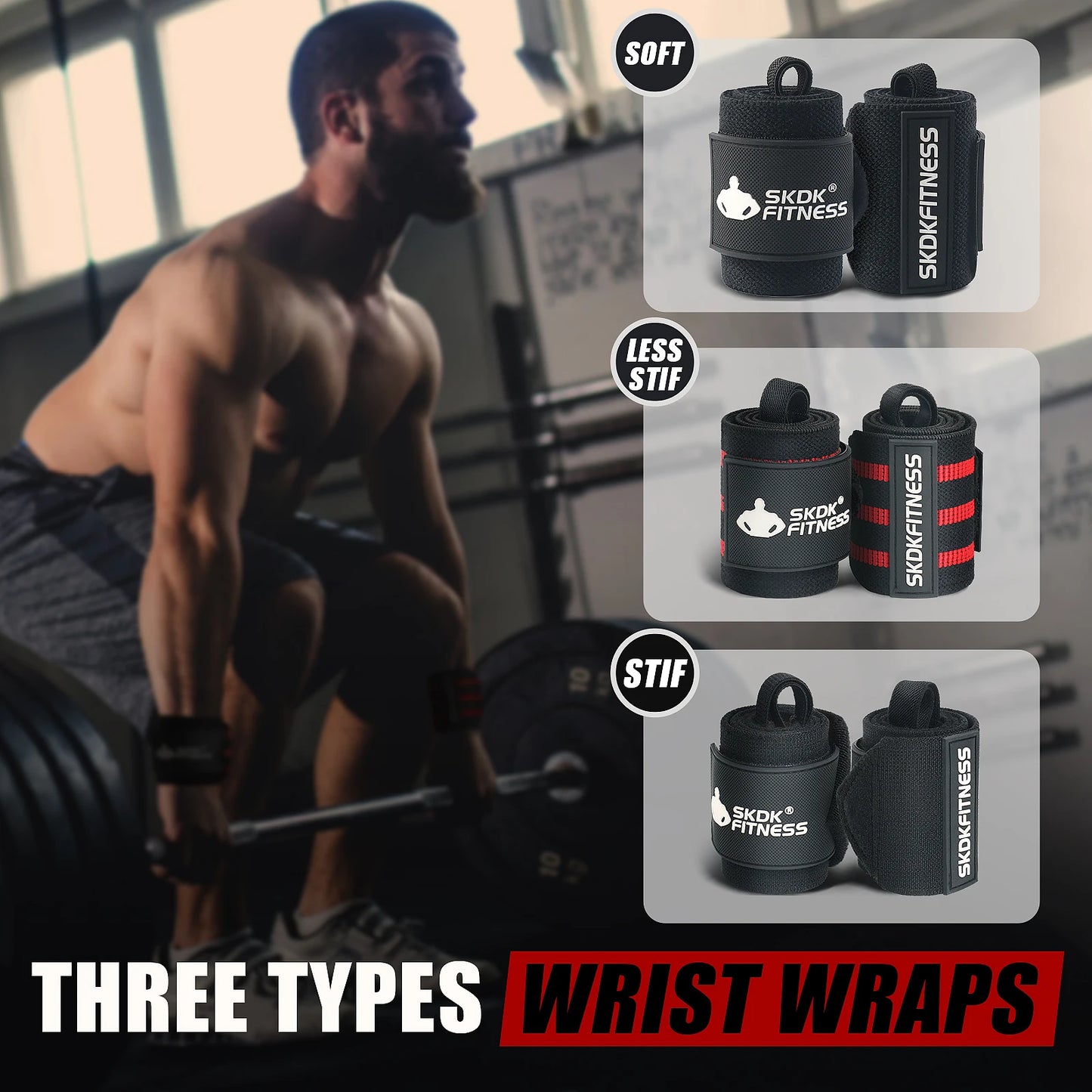 Weightlifting Hook Grip Support Wristbands