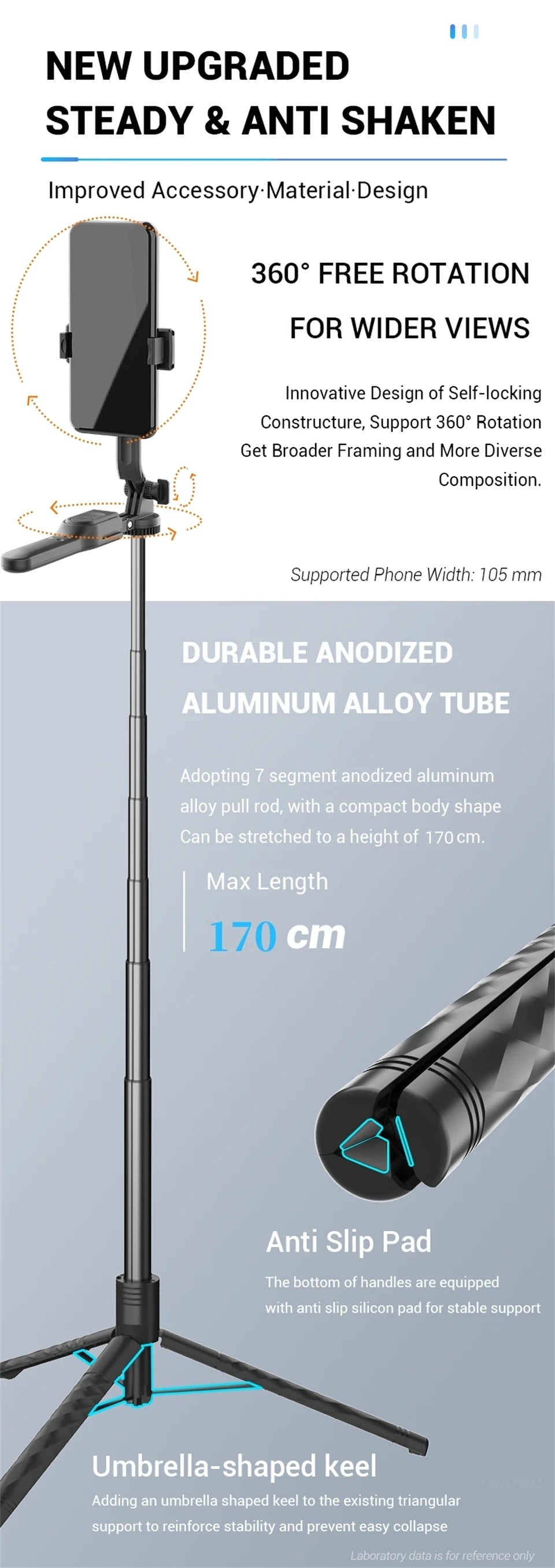 Wireless Selfie Stick Tripod with LED Light