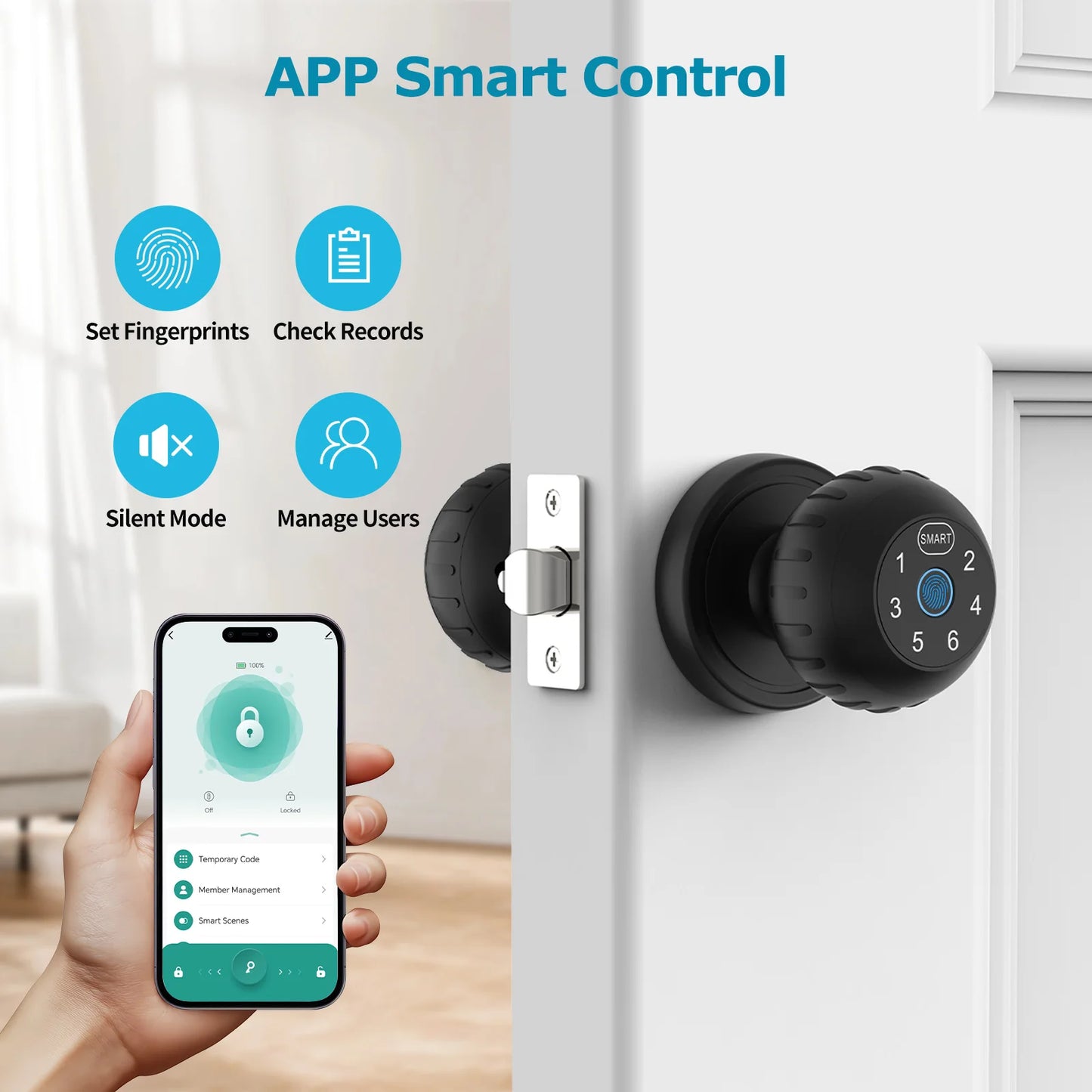 Smart Fingerprint Door Lock with App and Keypad Access