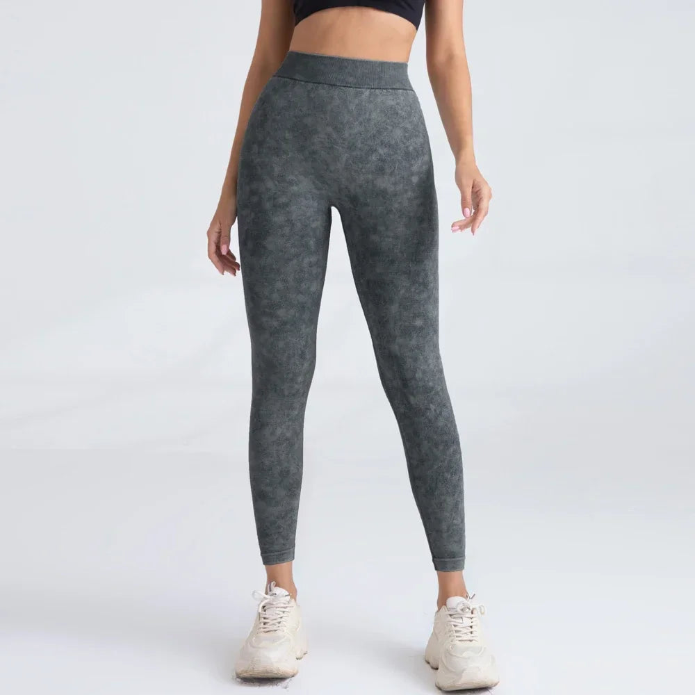 Womens V Back Seamless Push Up Workout Leggings