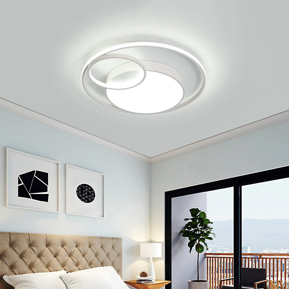 Modern 48cm LED Ceiling Light with Acrylic Lampshade & 3-Color Dimming