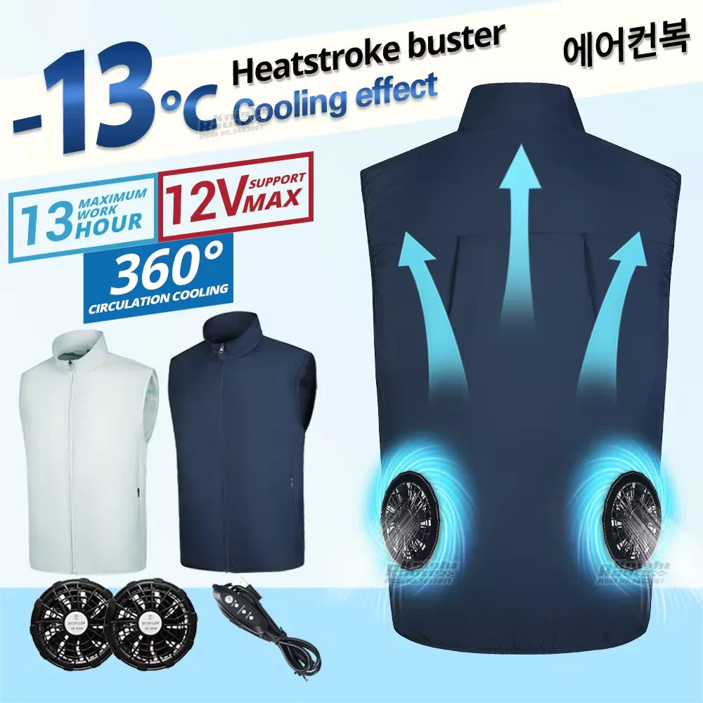 Wearable Cooling Fan Vest with 3 Speed Settings