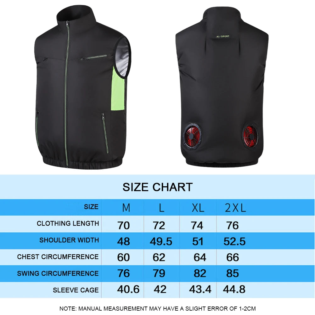 Wearable Cooling Fan Vest with 3 Speed Settings