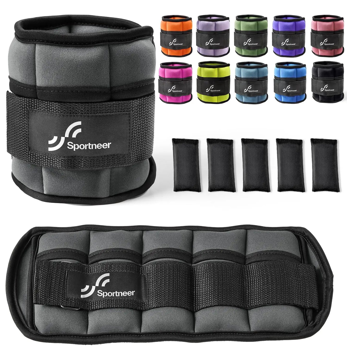 Sportneer Adjustable Ankle Weights Set for Fitness and Training