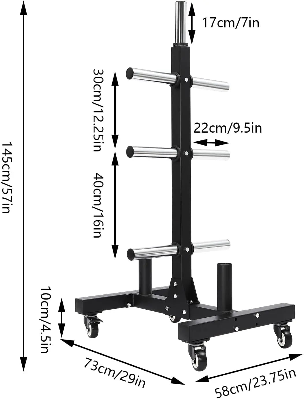 Heavy Duty Movable Weight Plate Storage Rack