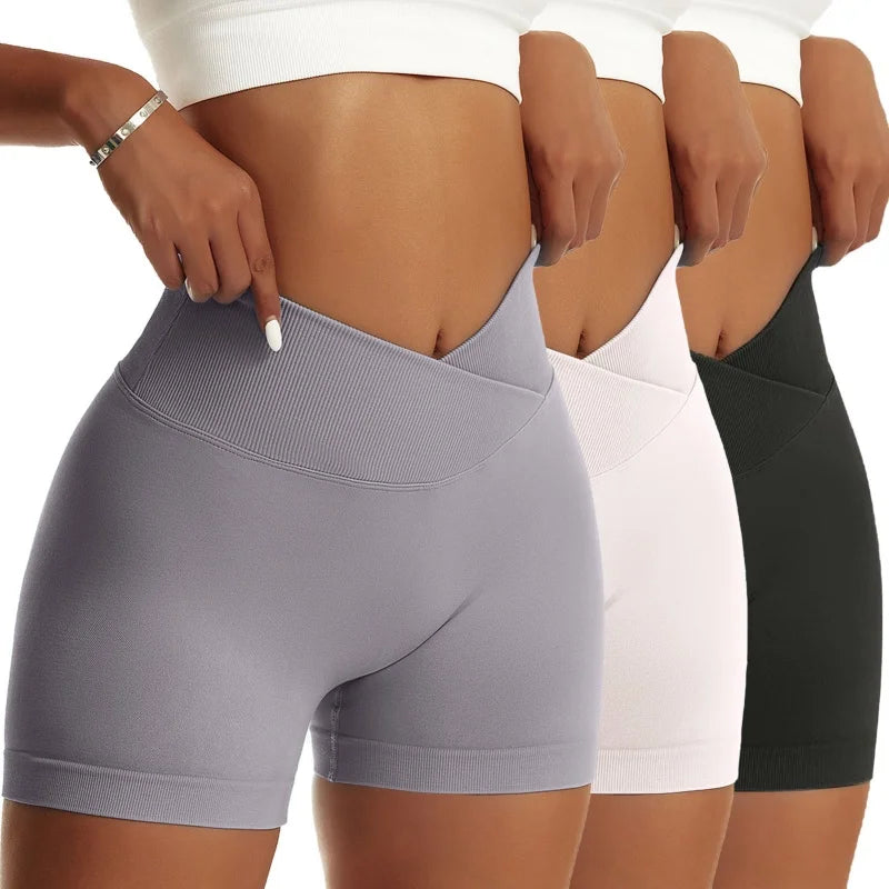 High Waist Scrunch Butt Yoga Shorts Set