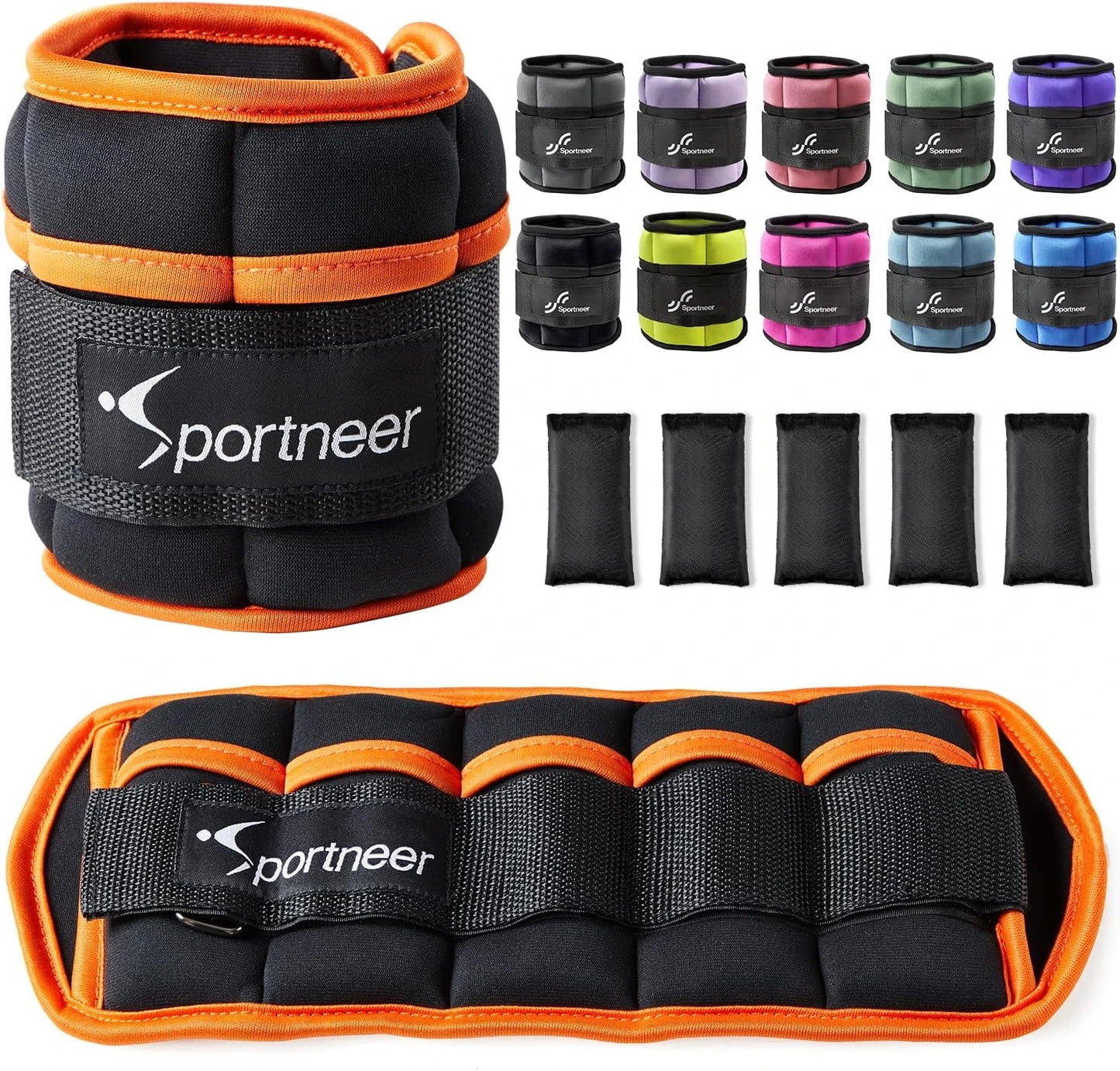 Sportneer Adjustable Ankle Weights Set for Fitness and Training