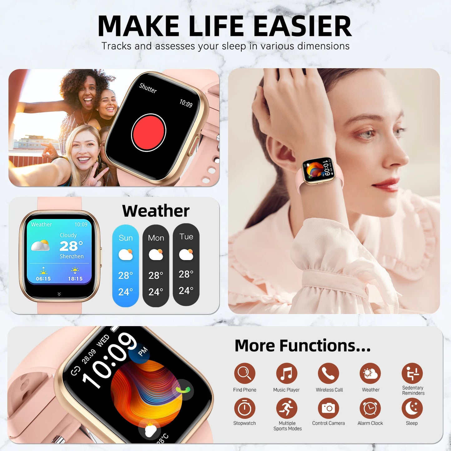 Outdoor Sports Smartwatch with Bluetooth Calling