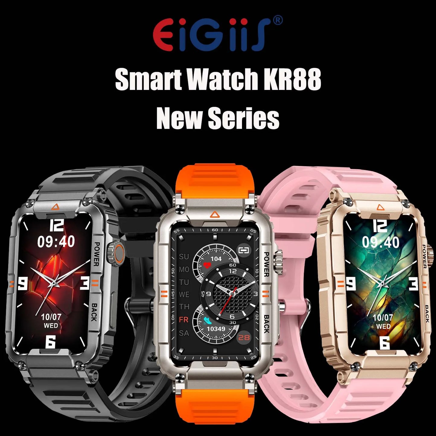 Military Smart Watch Bluetooth Call Health Fitness Tracker