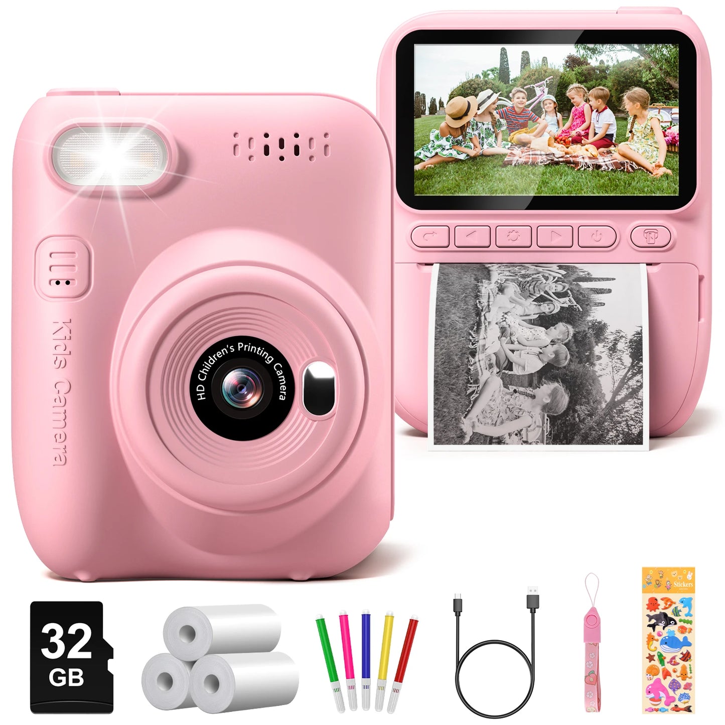 Kids Instant Print Digital Camera 1080P