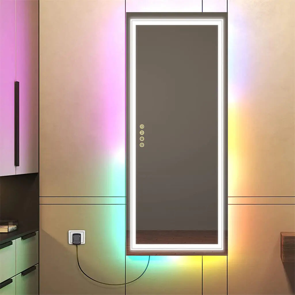 LUVODI Oversized RGB LED Bathroom Mirror with Touch Control & Anti-Fog