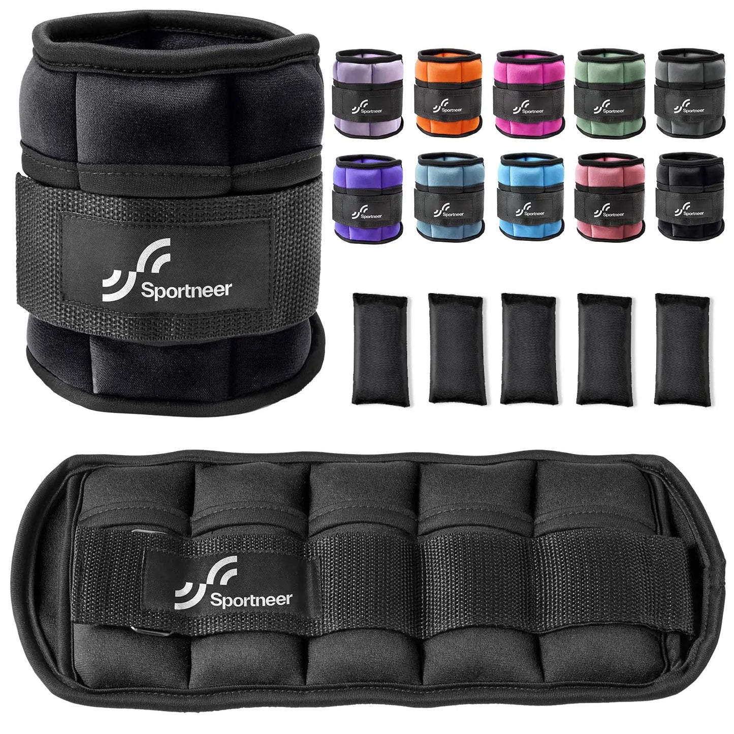 Sportneer Adjustable Ankle Weights Set for Fitness and Training