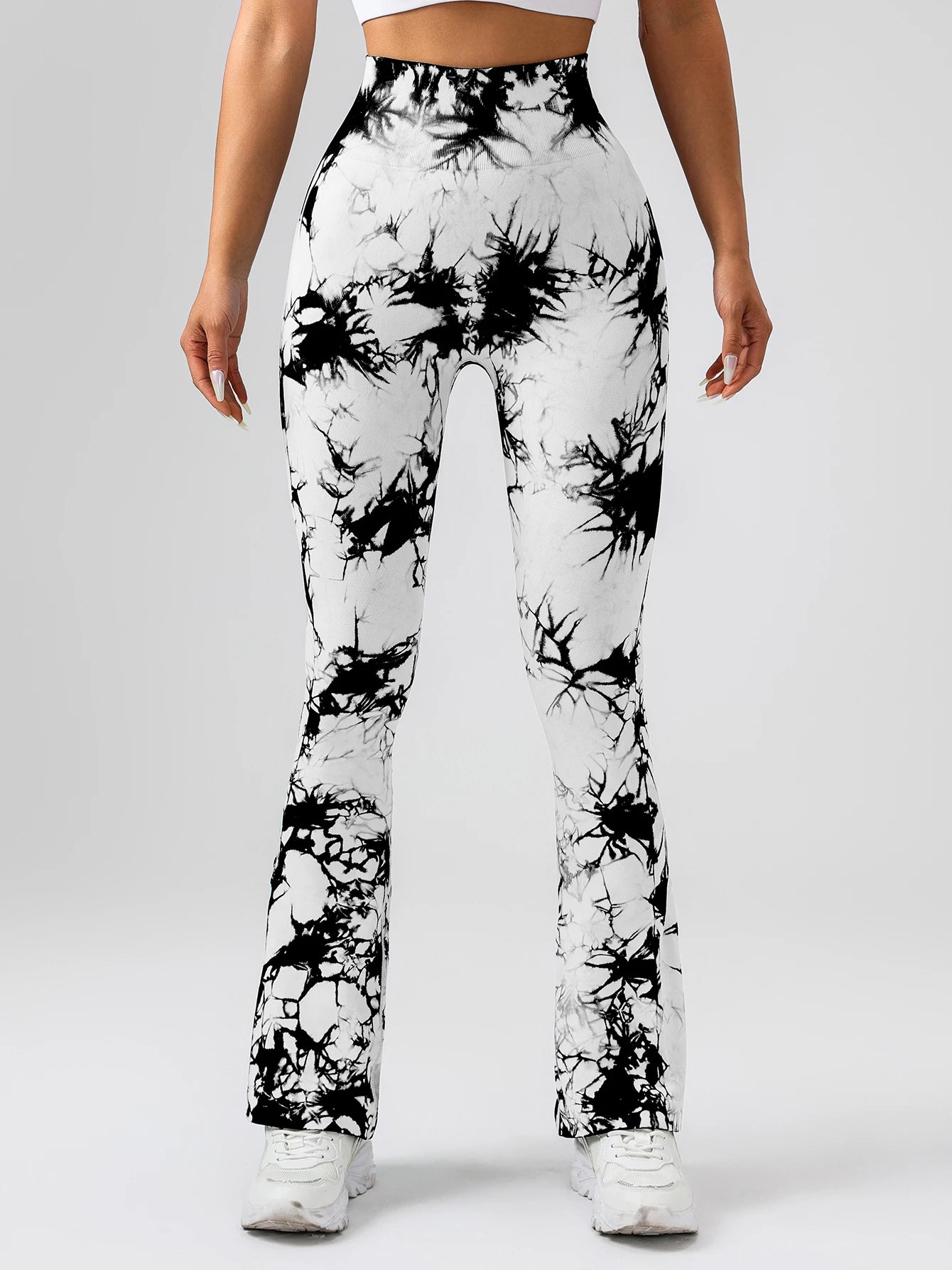 Womens Tie Dye Flared Yoga Pants High Waist 4 Pack