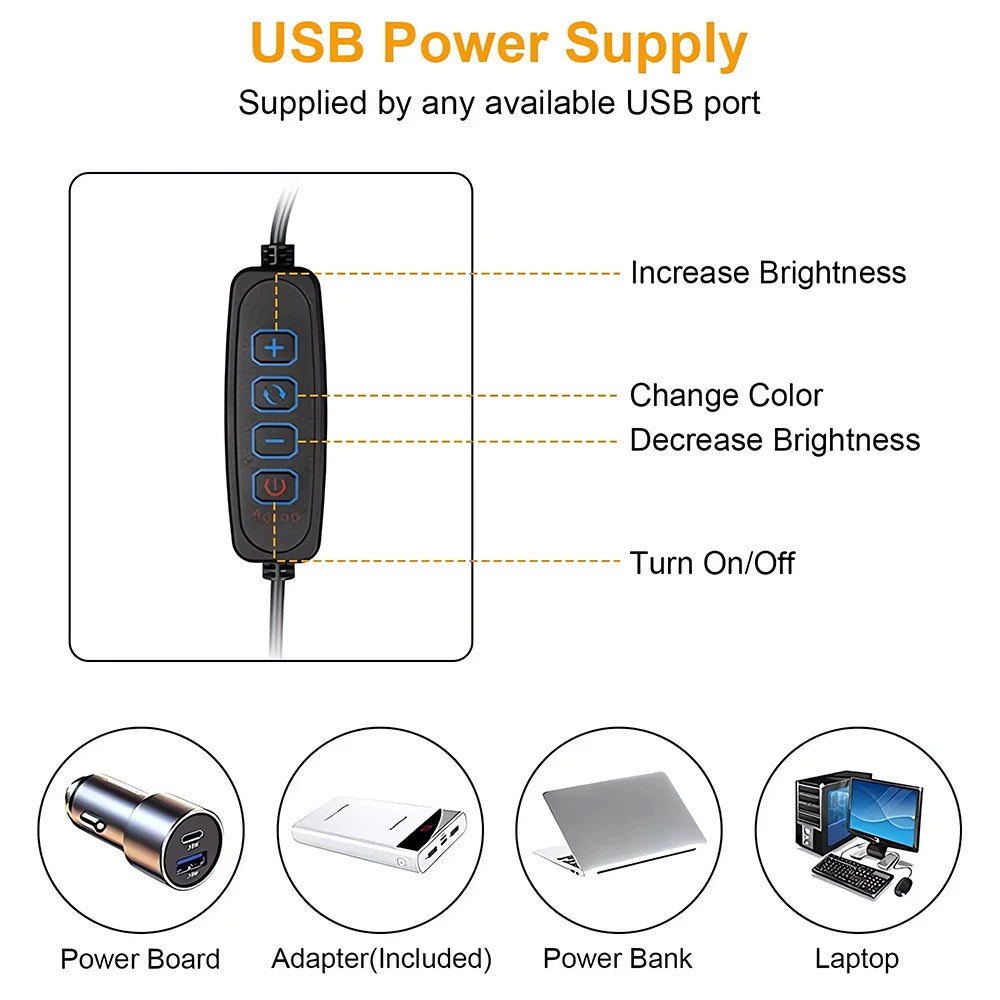 10W LED Clamp Desk Lamp with Swing Arm Dimmable Light and 3 Color Modes