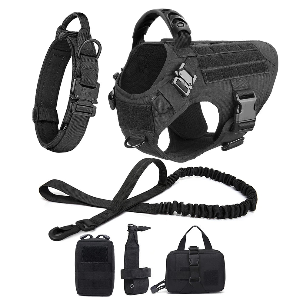 Military Dog Harness and Leash Set for Large Dogs