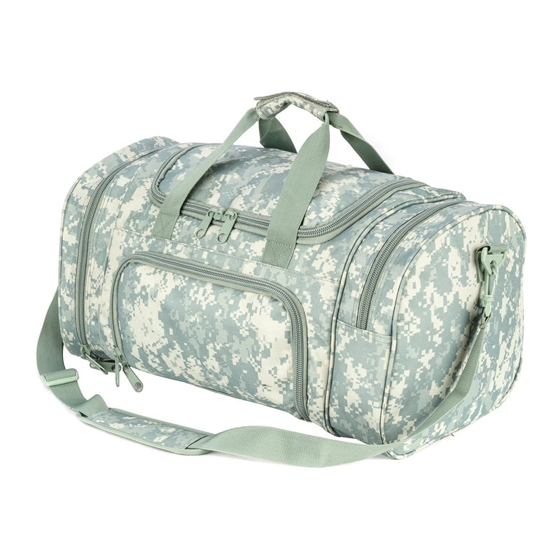Military Travel Duffle Bag with Shoe Compartment