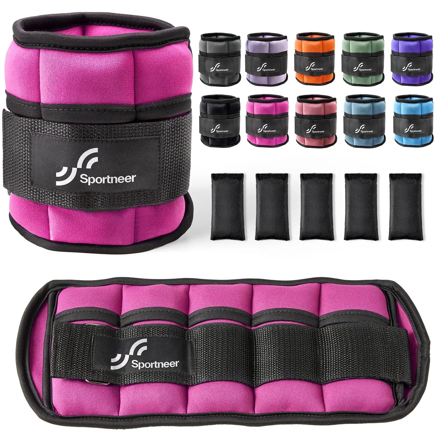 Sportneer Adjustable Ankle Weights Set for Fitness and Training
