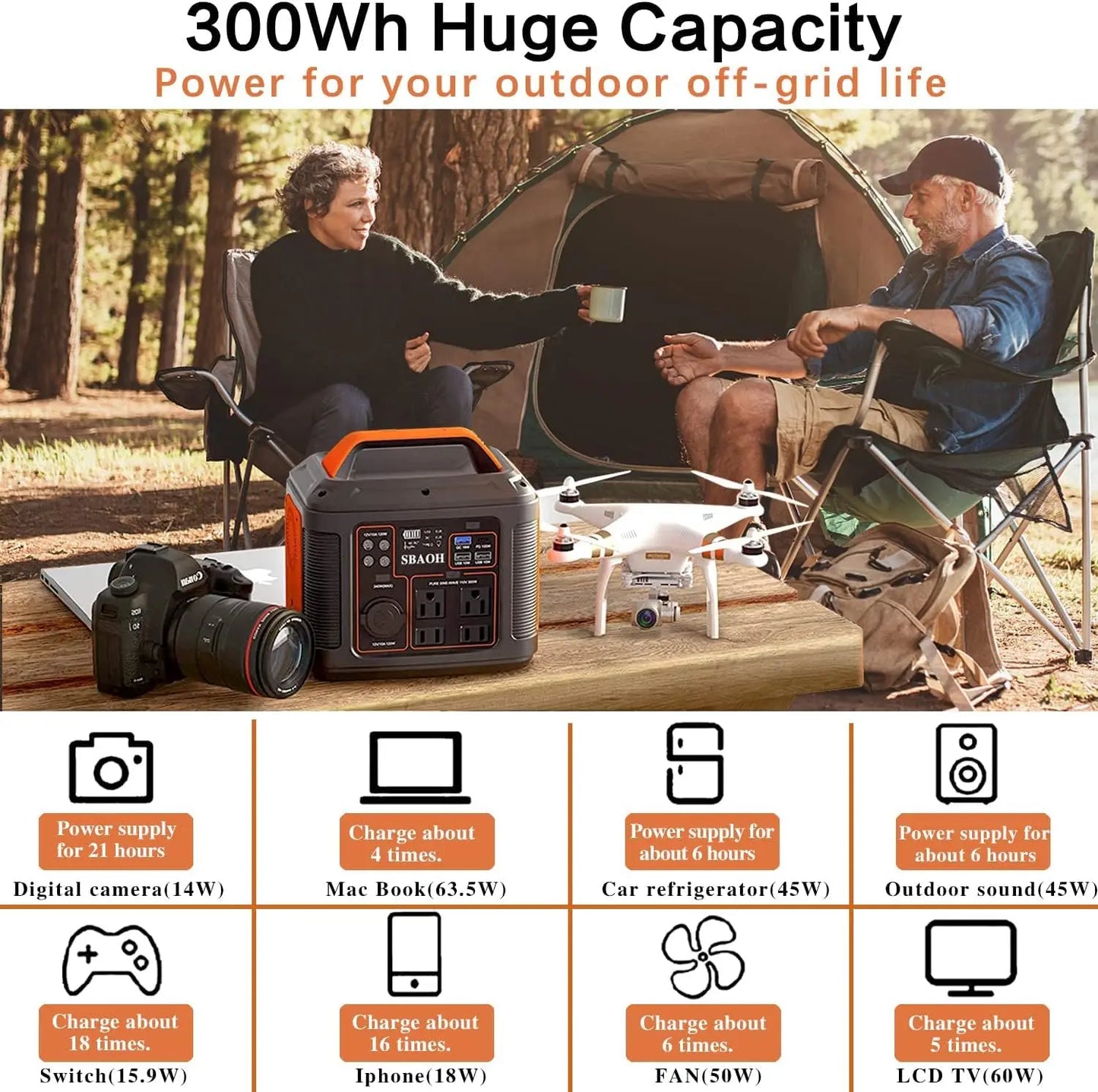 Portable Power Station 300W Solar Generator