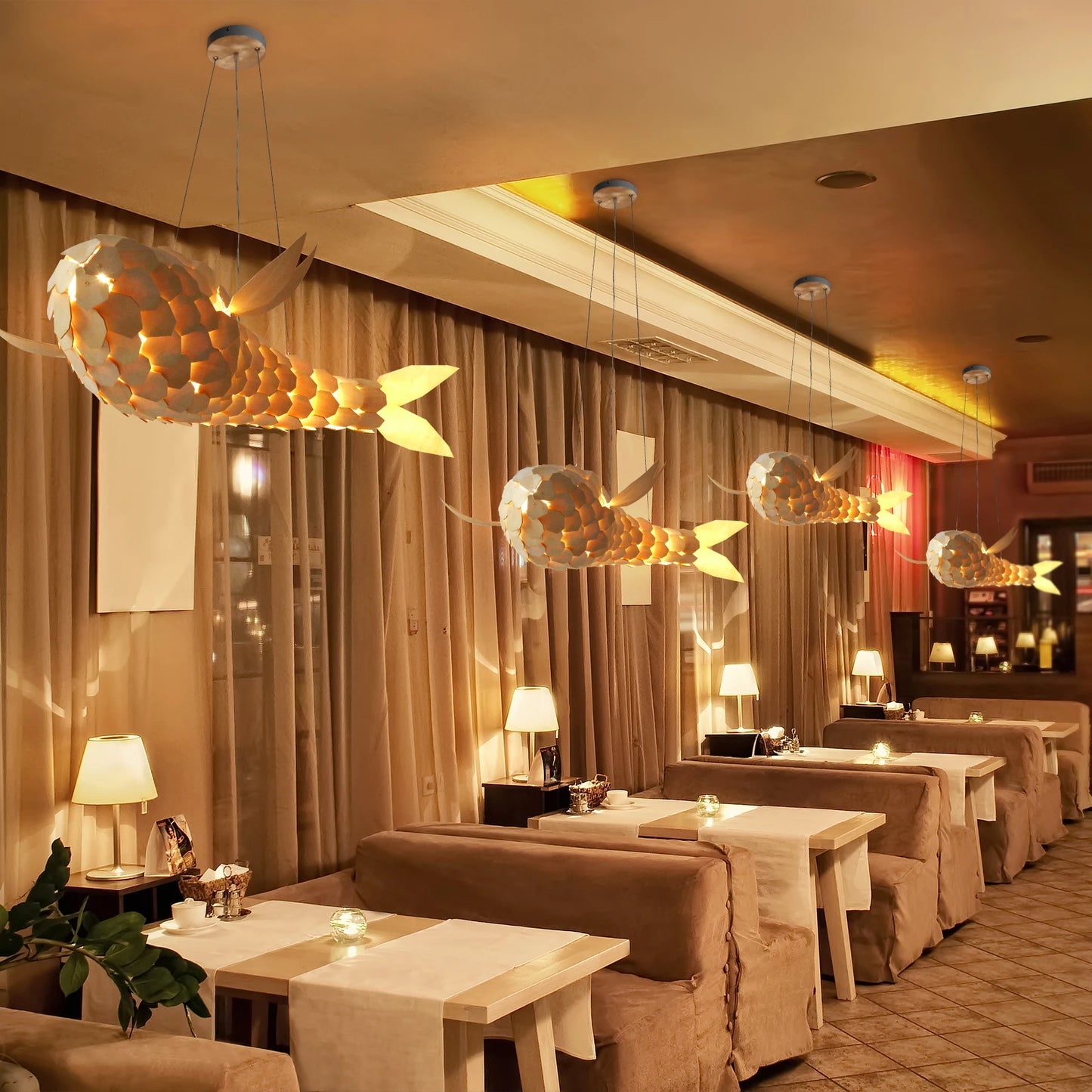 Modern LED Fish Shaped Pendant Light