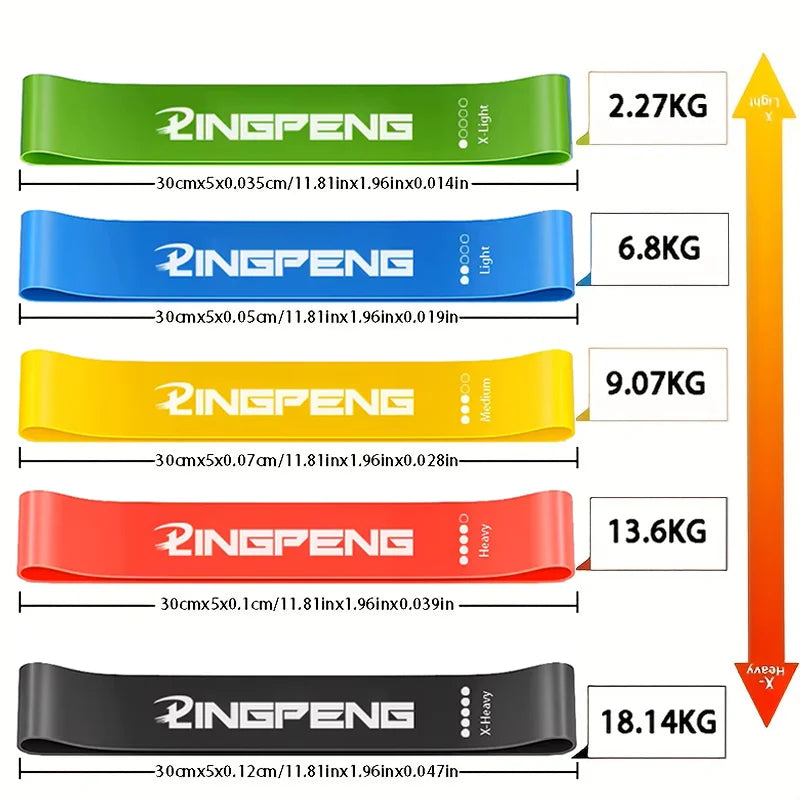 Fitness Resistance Bands Set 5 Pieces for Workout and Yoga