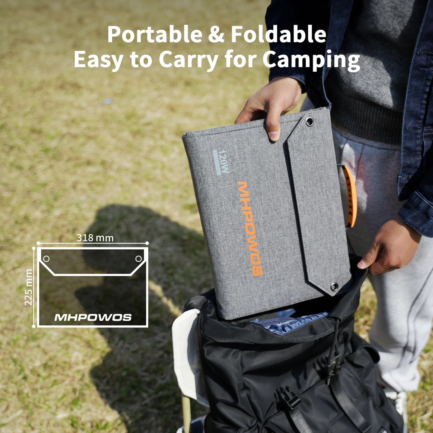 Portable Foldable 120W Solar Panel with 7-in-1 Adapter Kit