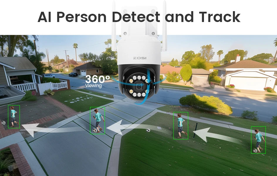 4K WiFi 6 Security Camera System with 8CH NVR and Pan Tilt Cameras