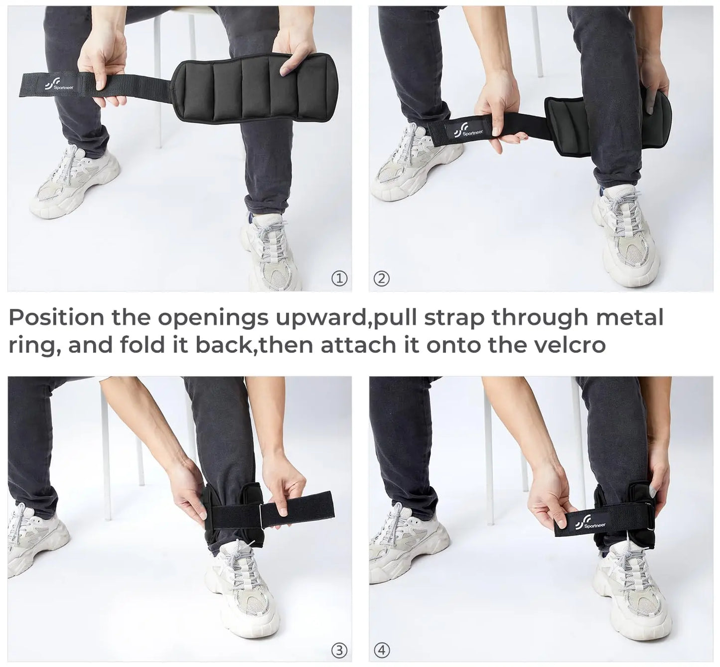 Sportneer Adjustable Ankle Weights Set for Fitness and Training