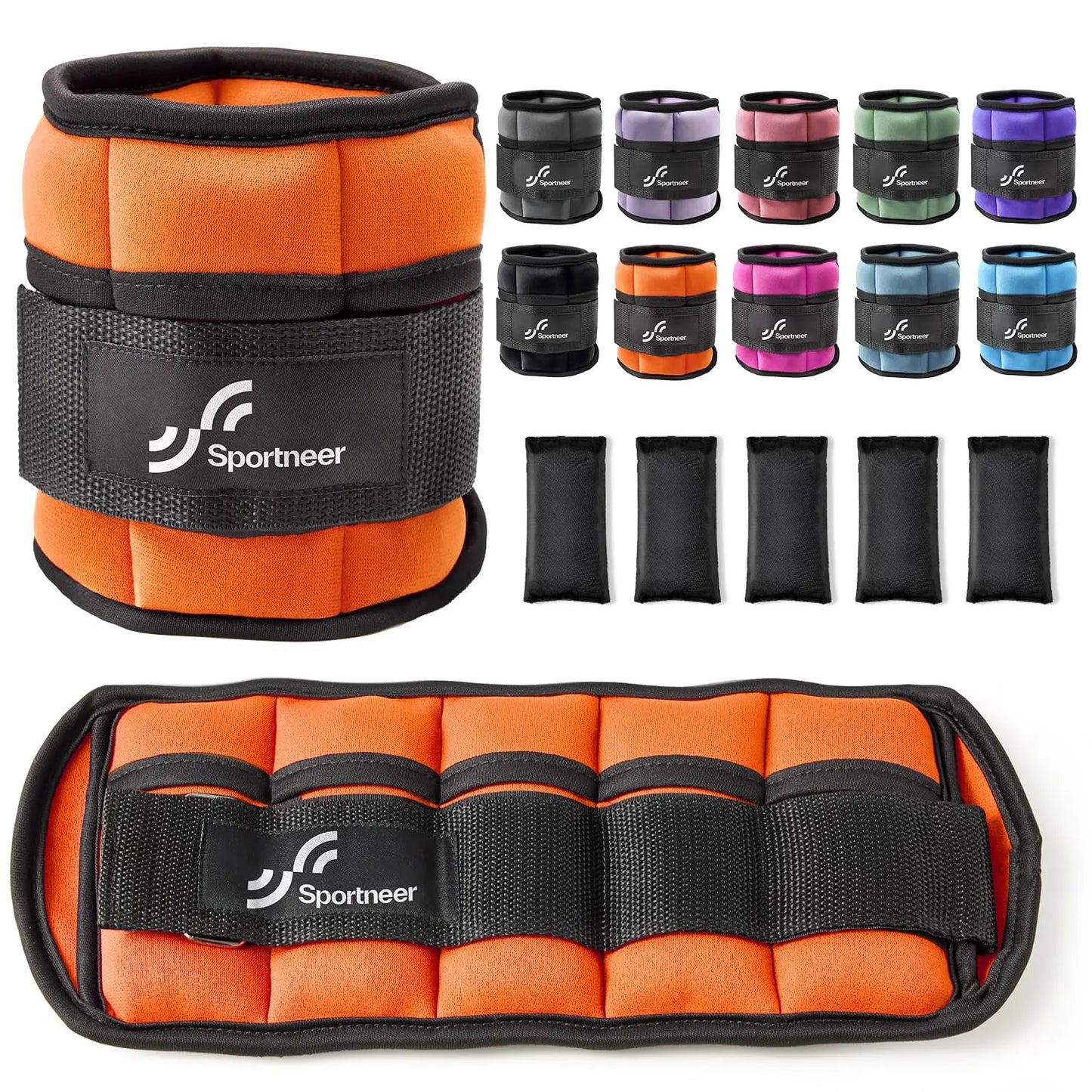 Sportneer Adjustable Ankle Weights Set for Fitness and Training