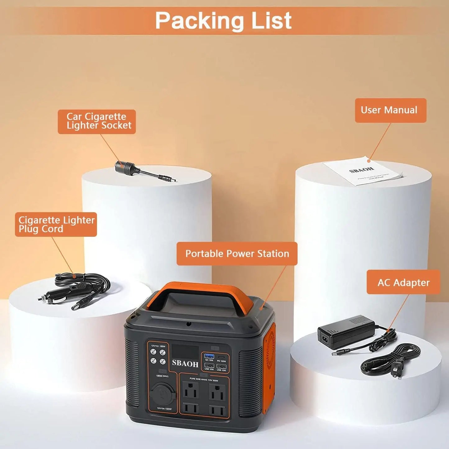 Portable Power Station 300W Solar Generator