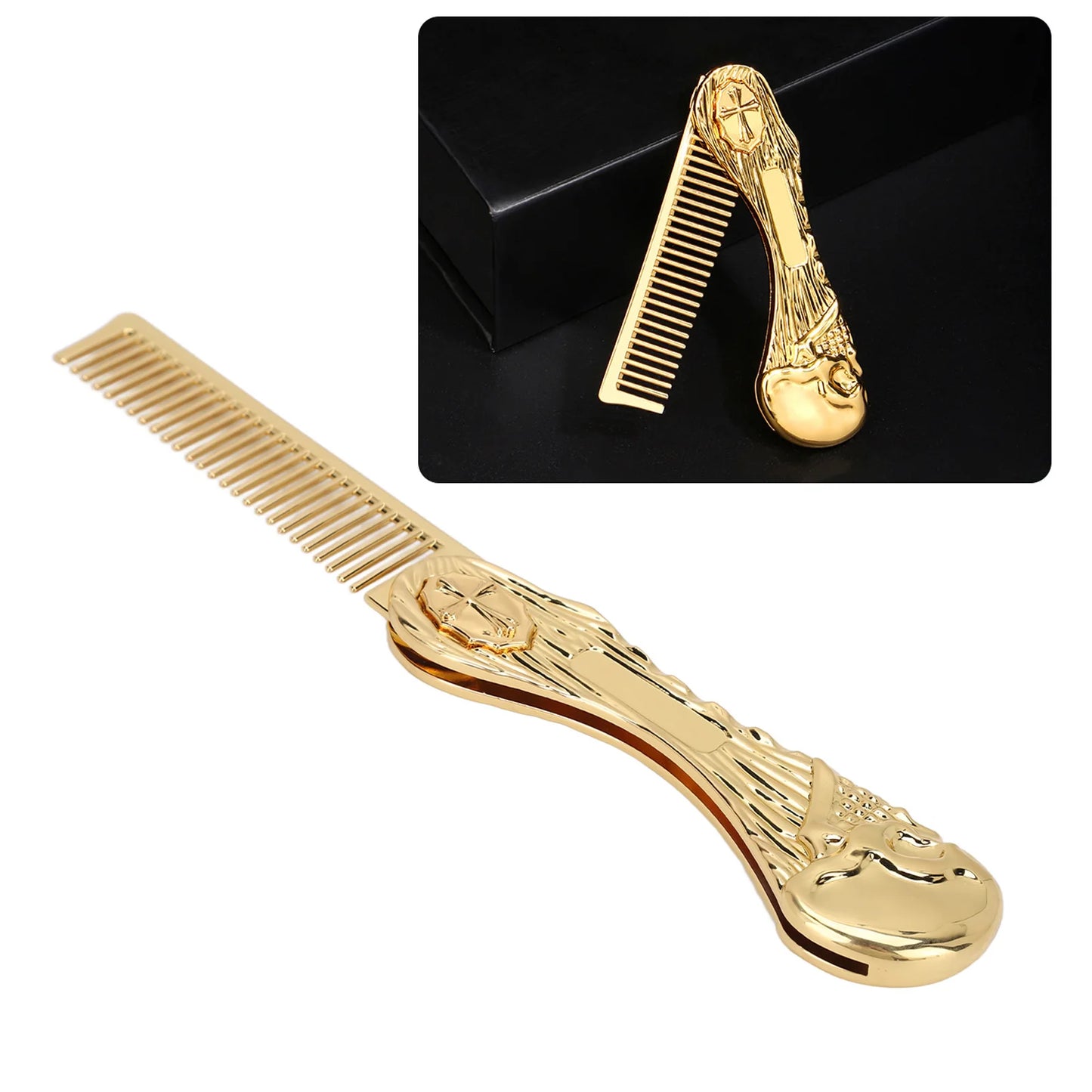 Foldable Anti-Static Zinc Alloy Hair Comb