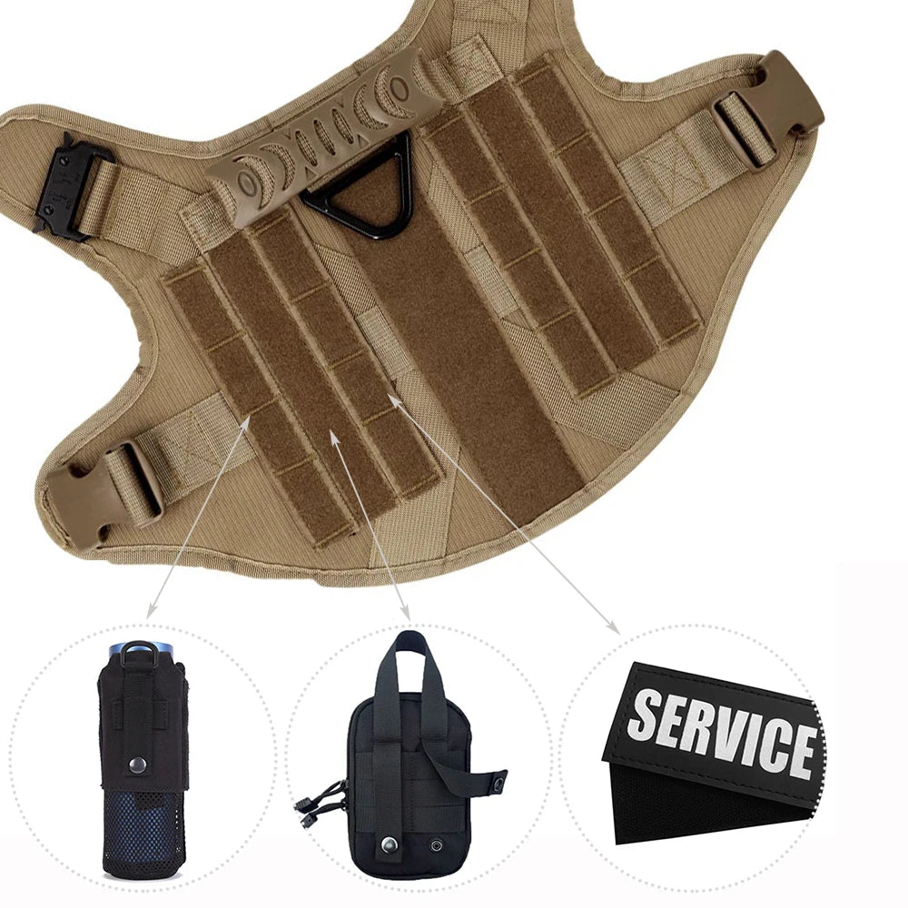 Military Dog Harness and Leash Set for Large Dogs