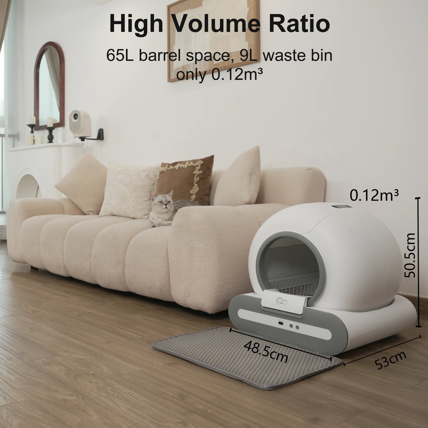 **Smart Automatic Self Cleaning Cat Litter Box with App Control**